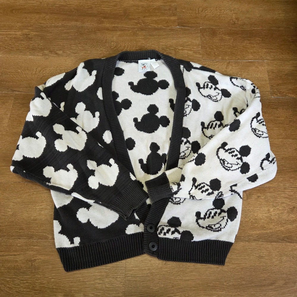 Vintage Mickey & Co By JG Hook Disney Cardigan Sweater aop Women rare size large